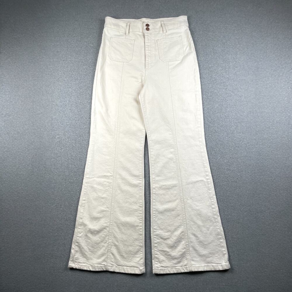 Marine Layer Jeans Womens 14 Cream Flare Bell Bottom Mariah High Rise Retro 70s